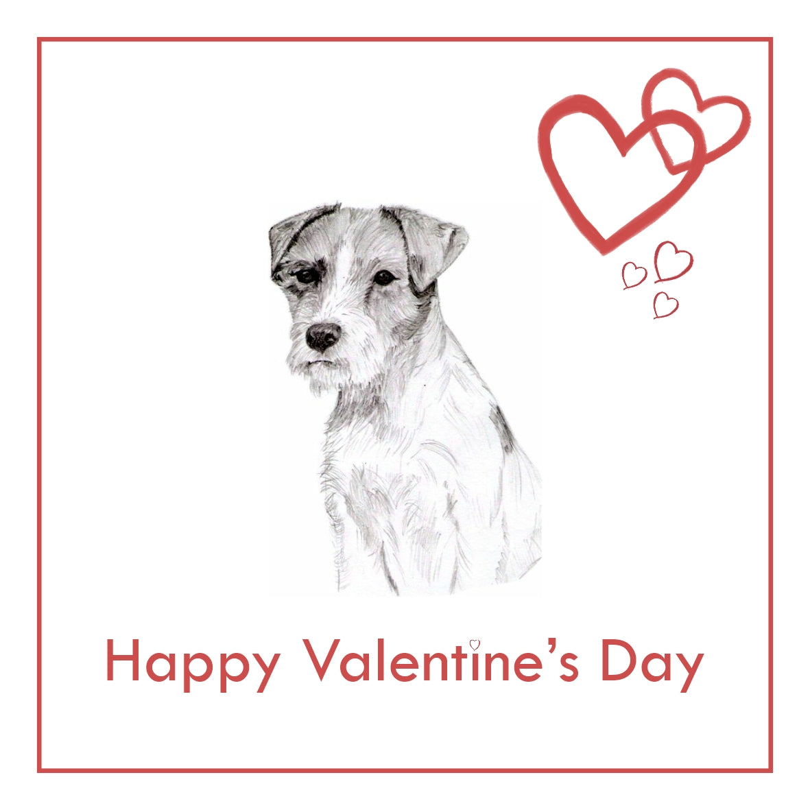 Parson Russell Terrier Valentine's Day Card PERSONALISATION AVAILABLE