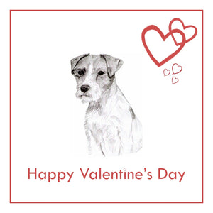 Parson Russell Terrier Valentine's Day Card PERSONALISATION AVAILABLE