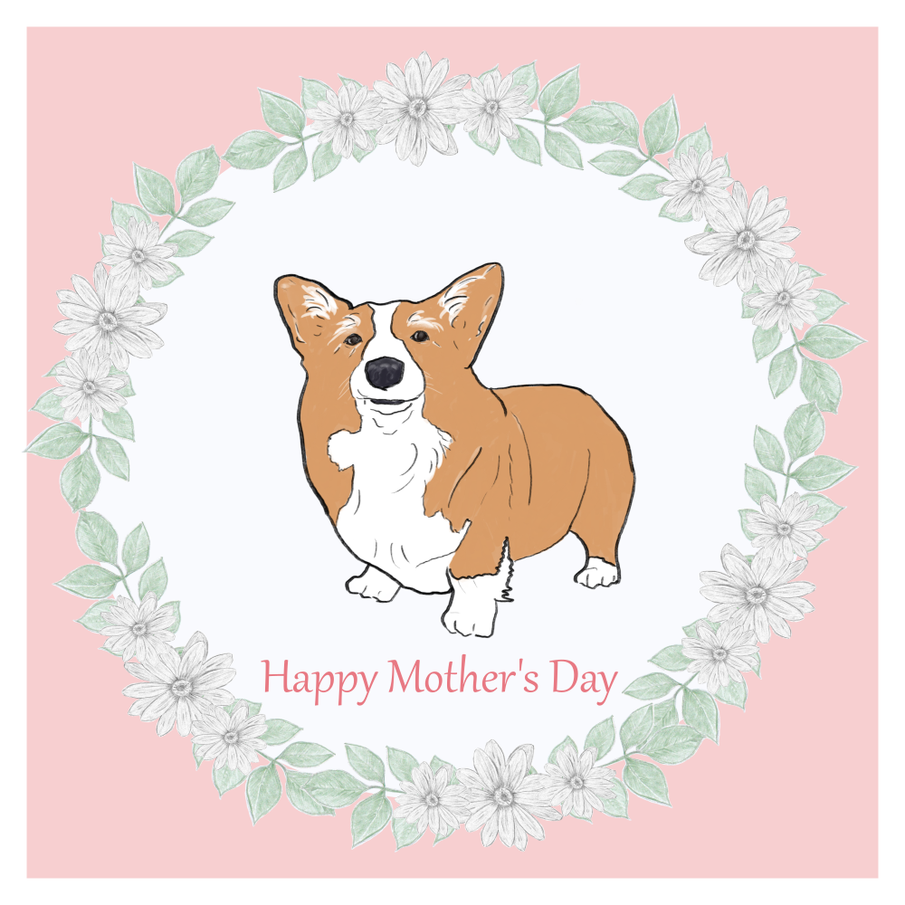 Pembroke Welsh Corgi Mother's Day Card