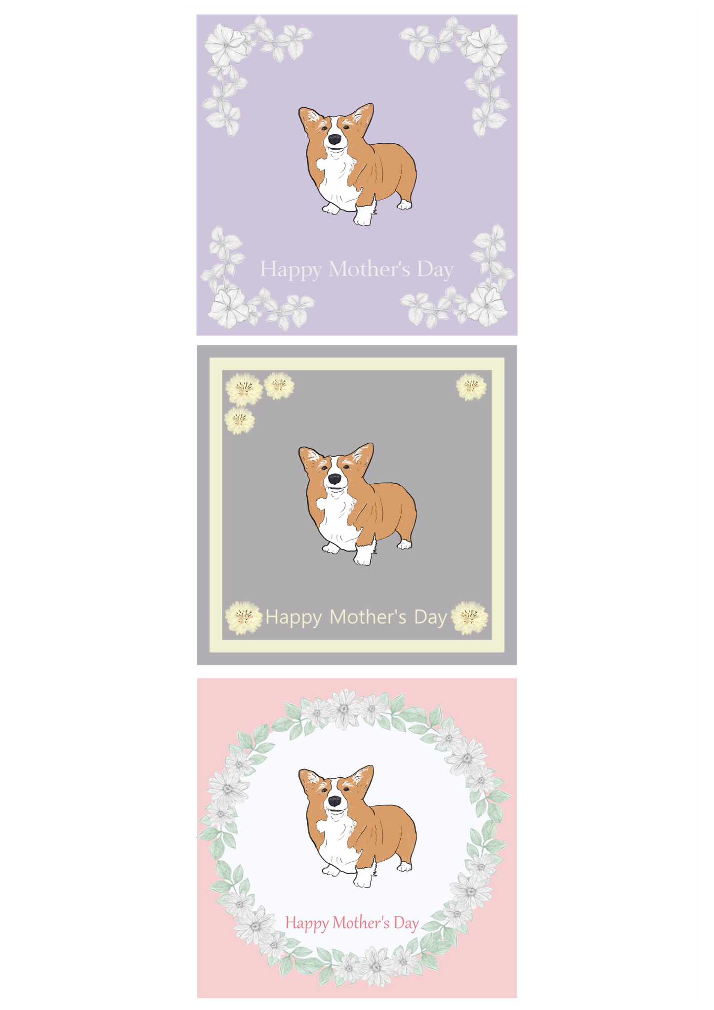Pembroke Welsh Corgi Mother's Day Card