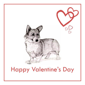 Pembroke Welsh Corgi Valentine's Day Card PERSONALISATION AVAILABLE