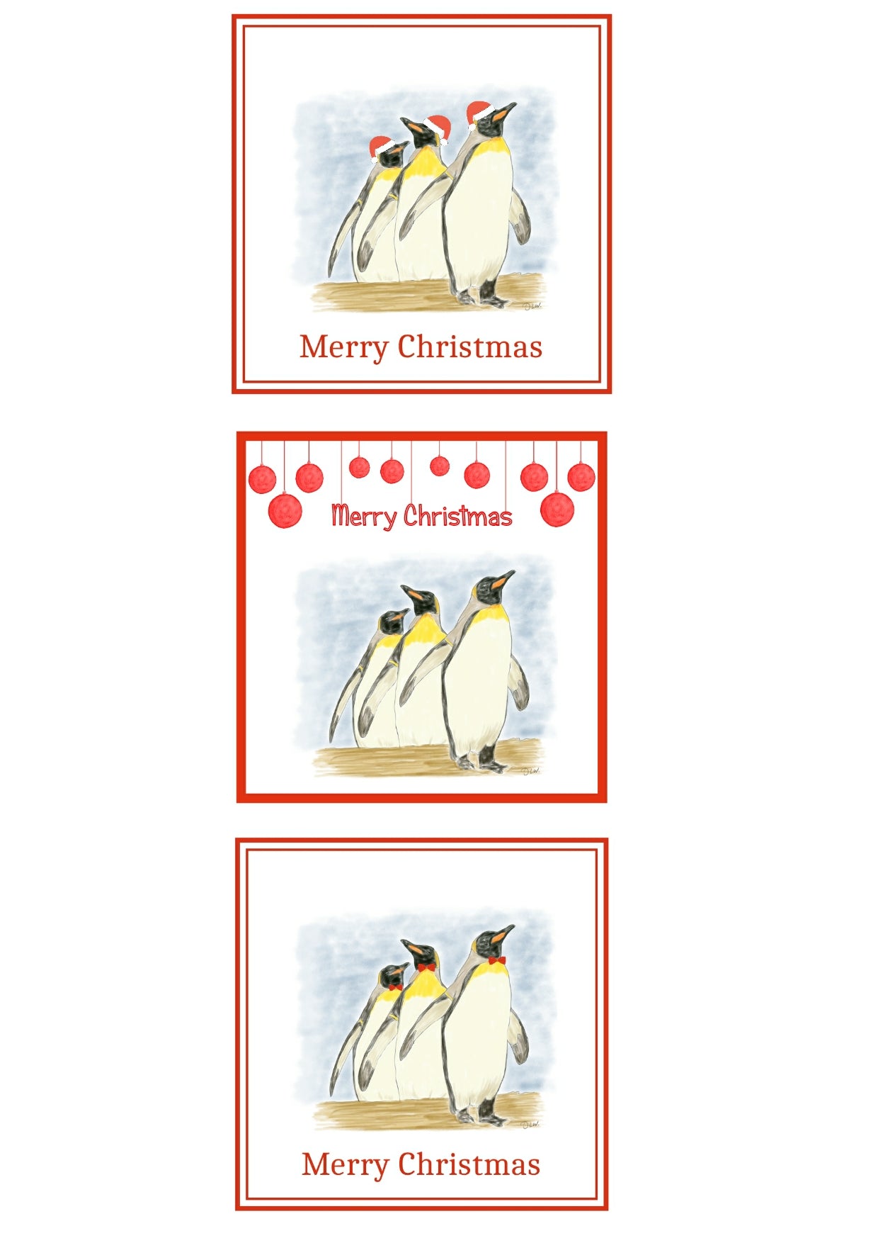 Penguins Christmas Cards Pack of 6