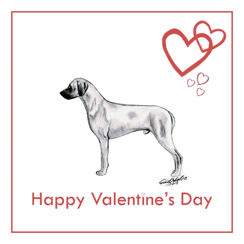 Rhodesian Ridgeback Valentine's Day Card PERSONALISATION AVAILABLE