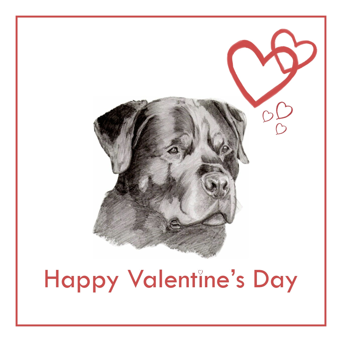 Rottweiler Valentine's Day Card PERSONALISATION AVAILABLE