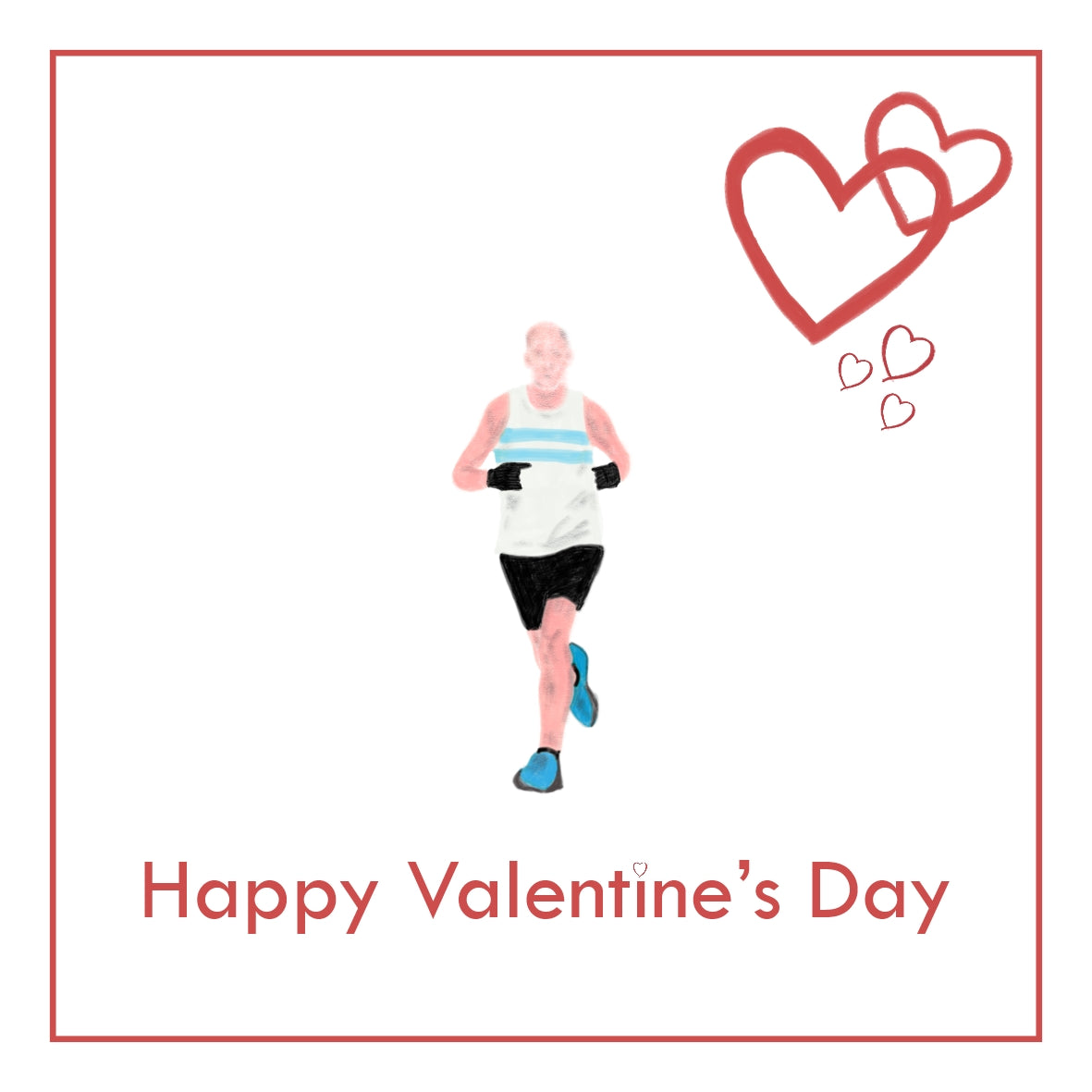 Runner Valentine's Day Card PERSONALISATION AVAILABLE