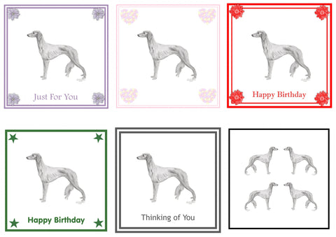 Saluki Greeting Card Choice of 6 Designs BIRTHDAY, THINKING OF YOU, BLANK