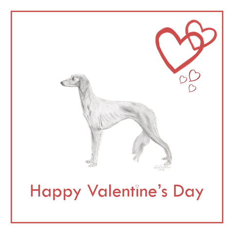 Saluki Valentine's Day Card PERSONALISATION AVAILABLE