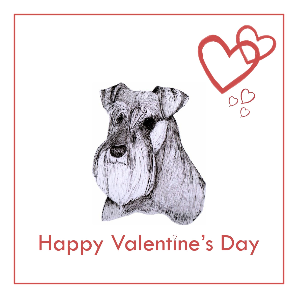 Schnauzer Valentine's Day Card PERSONALISATION AVAILABLE