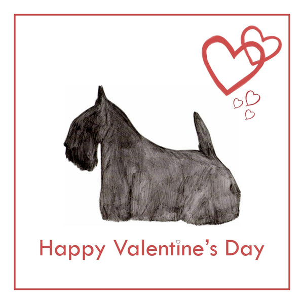 Scottish Terrier Valentine's Day Card PERSONALISATION AVAILABLE