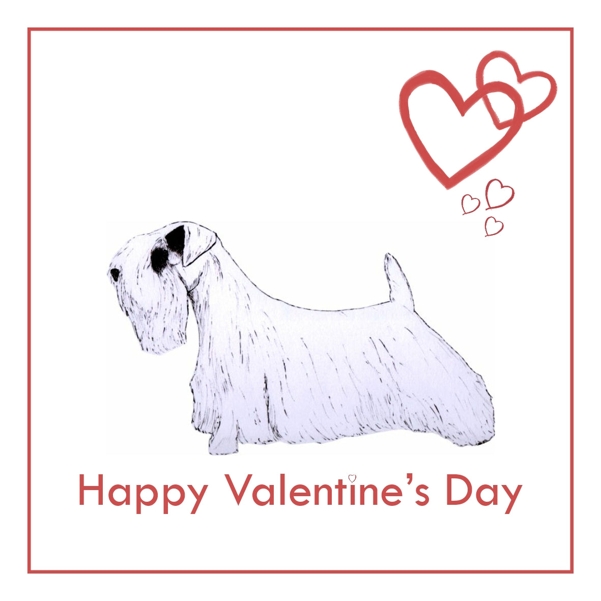 Sealyham Terrier Valentine's Day Card PERSONALISATION AVAILABLE