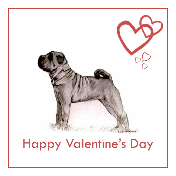 Shar Pei Valentine's Day Card PERSONALISATION AVAILABLE