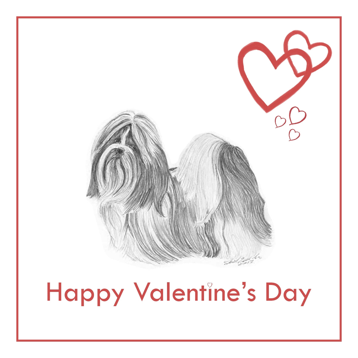 Shih Tzu Valentine's Day Card PERSONALISATION AVAILABLE