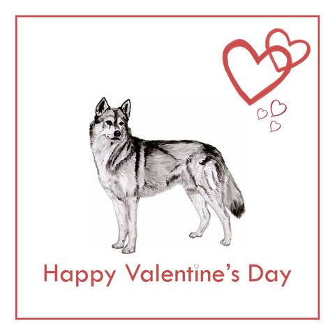 Siberian Husky Valentine's Day Card PERSONALISATION AVAILABLE