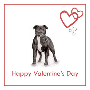 Staffordshire Bull Terrier Valentine's Day Card PERSONALISATION AVAILABLE