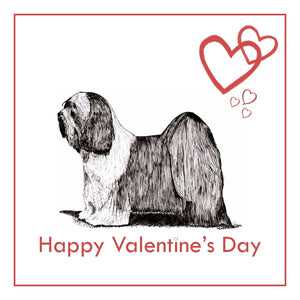 Tibetan Terrier Valentine's Day Card PERSONALISATION AVAILABLE