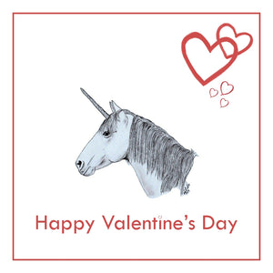 Unicorn Valentine's Day Card PERSONALISATION AVAILABLE