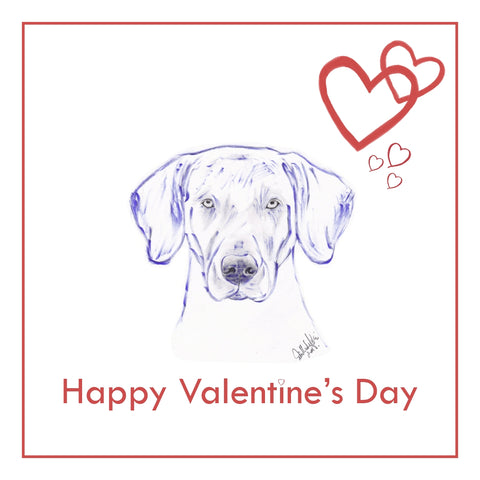 Weimaraner Valentine's Day Card PERSONALISATION AVAILABLE