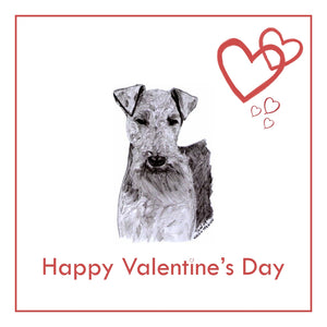 Welsh Terrier Valentine's Day Card PERSONALISATION AVAILABLE