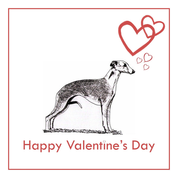 Whippet Valentine's Day Card PERSONALISATION AVAILABLE