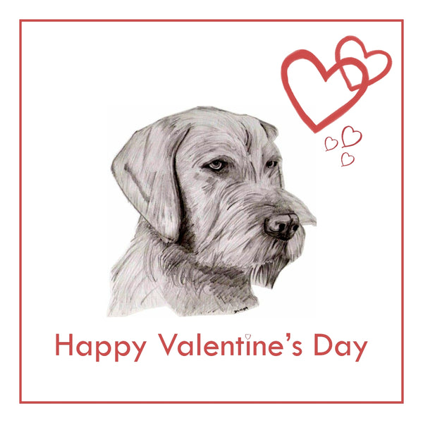 Hungarian W/H Vizsla Valentine's Day Card PERSONALISATION AVAILABLE