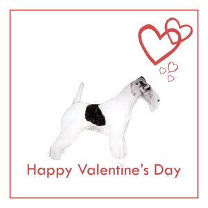 Wire Fox Terrier Valentine's Day Card PERSONALISATION AVAILABLE