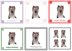 Yorkshire Terrier Greeting Card Choice of 6 Designs BIRTHDAY, THINKING OF YOU, BLANK