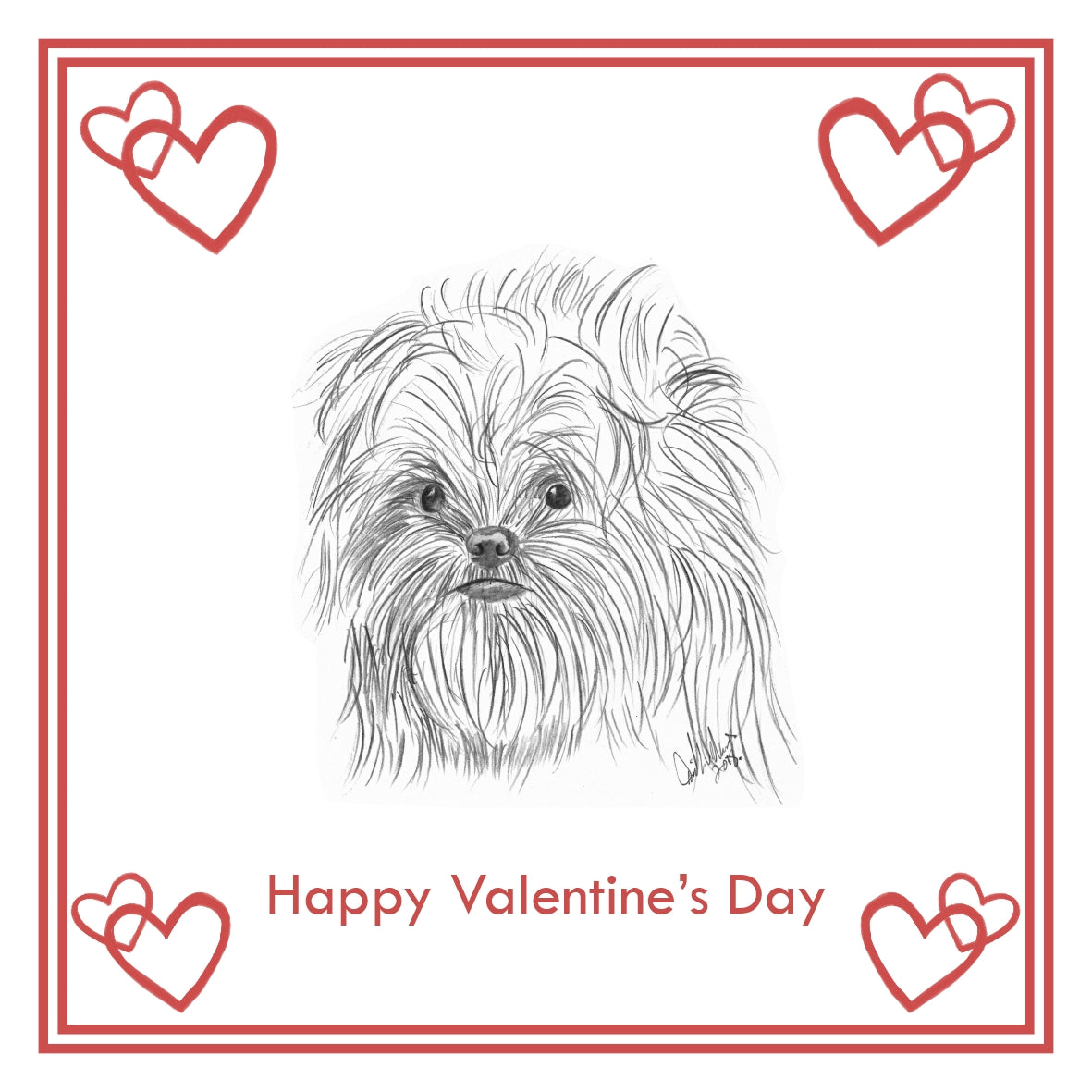 Affenpinscher Valentine's Day Card Choice of 3 PERSONALISATION AVAILABLE