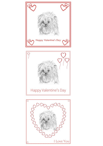 Affenpinscher Valentine's Day Card Choice of 3 PERSONALISATION AVAILABLE