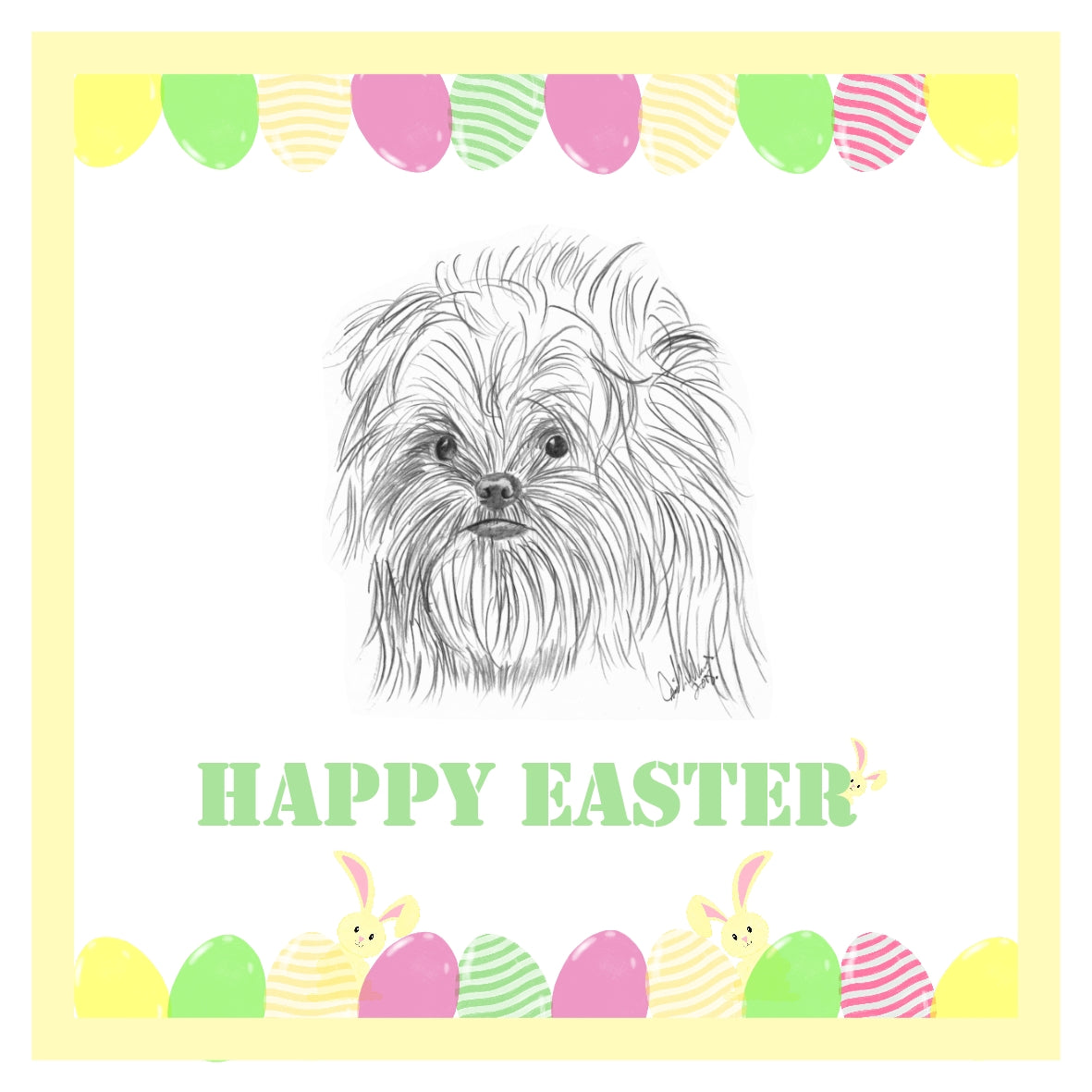 Affenpinscher Easter Card 1 Card or Pack of 3 Cards