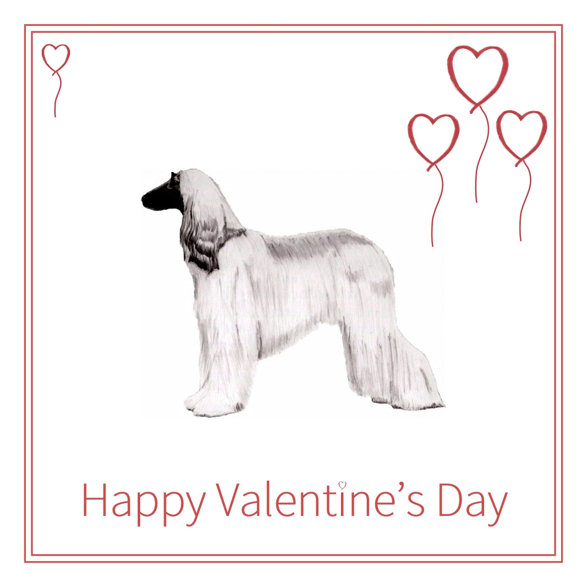 Afghan Hound Valentine's Day Card Choice of 3 PERSONALISATION AVAILABLE