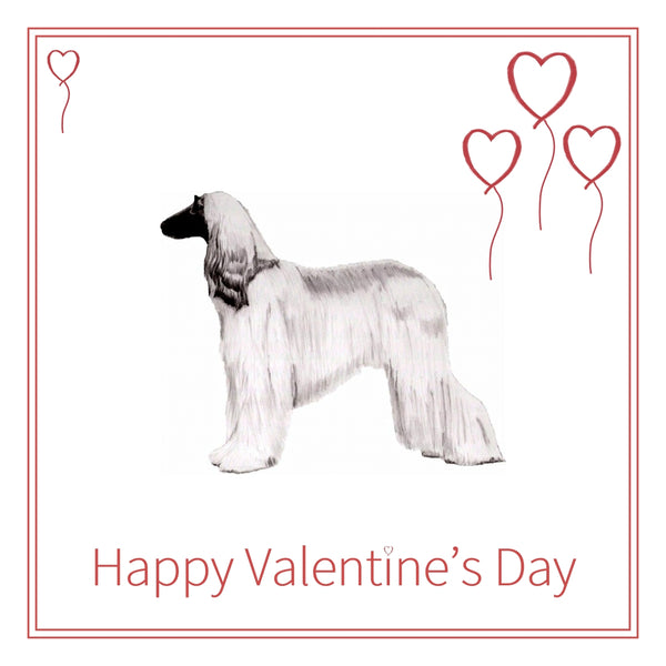 Afghan Hound Valentine's Day Card Choice of 3 PERSONALISATION AVAILABLE