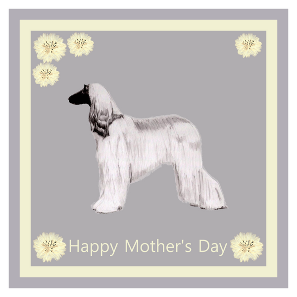 Afghan Hound Mother's Day Card Hand Made