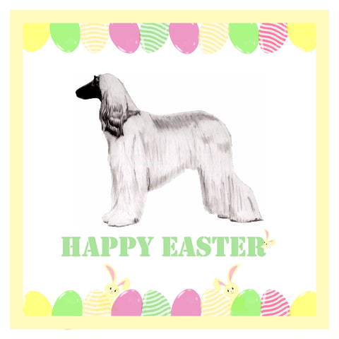 Afghan Hound Easter Card 1 Card or Pack of 3 Cards