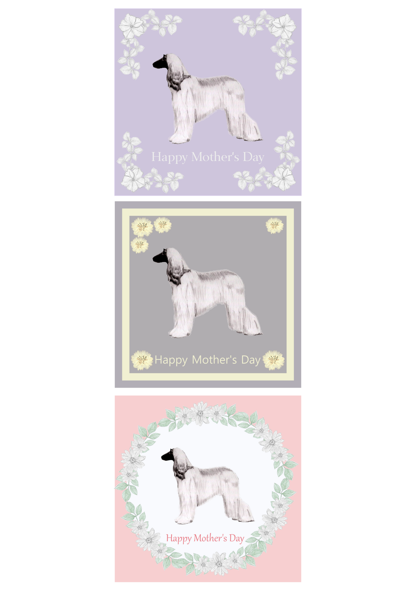 Afghan Hound Mother's Day Card Hand Made