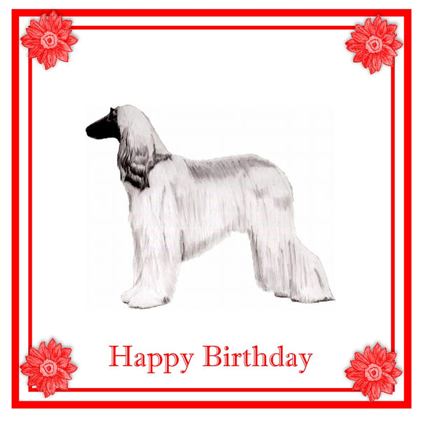 Afghan Hound Greeting Card Choice of 6 Designs BIRTHDAY, THINKING OF YOU, BLANK