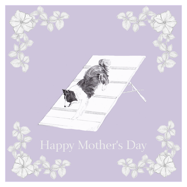 Agility Dog Collie Mother's Day Card Hand Made