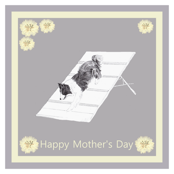 Agility Dog Collie Mother's Day Card Hand Made