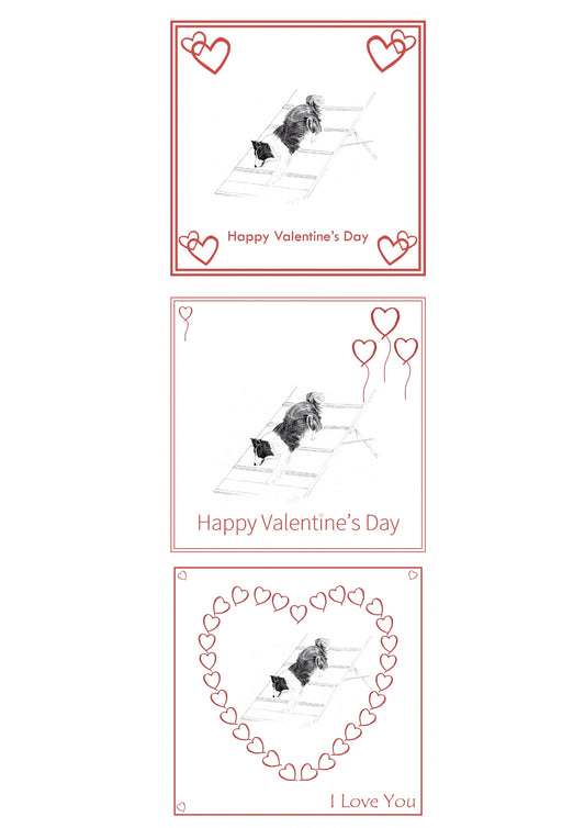 Agility Dog Valentine's Day Card Choice of 3 PERSONALISATION AVAILABLE