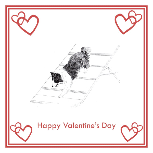 Agility Dog Valentine's Day Card Choice of 3 PERSONALISATION AVAILABLE