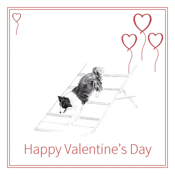 Agility Dog Valentine's Day Card Choice of 3 PERSONALISATION AVAILABLE