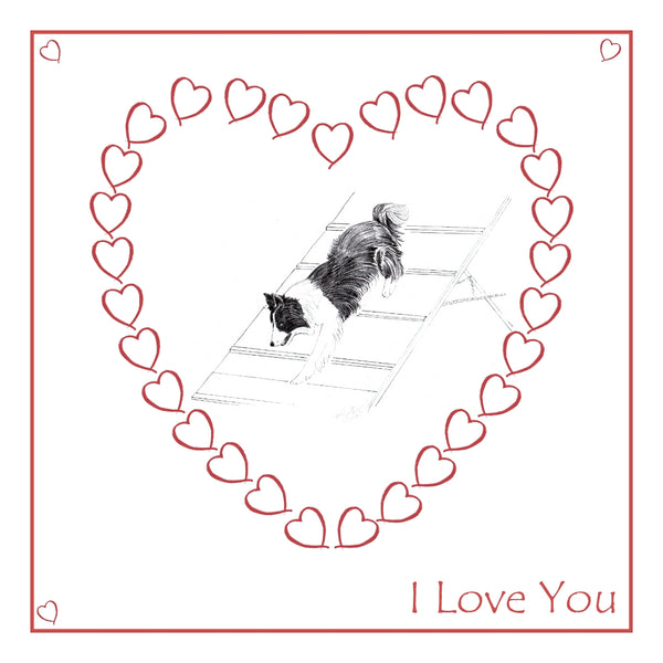 Agility Dog Valentine's Day Card Choice of 3 PERSONALISATION AVAILABLE