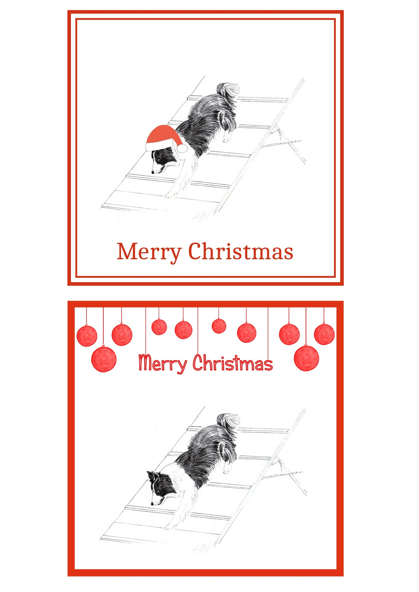 Agility Dog Christmas Cards Pack of 6
