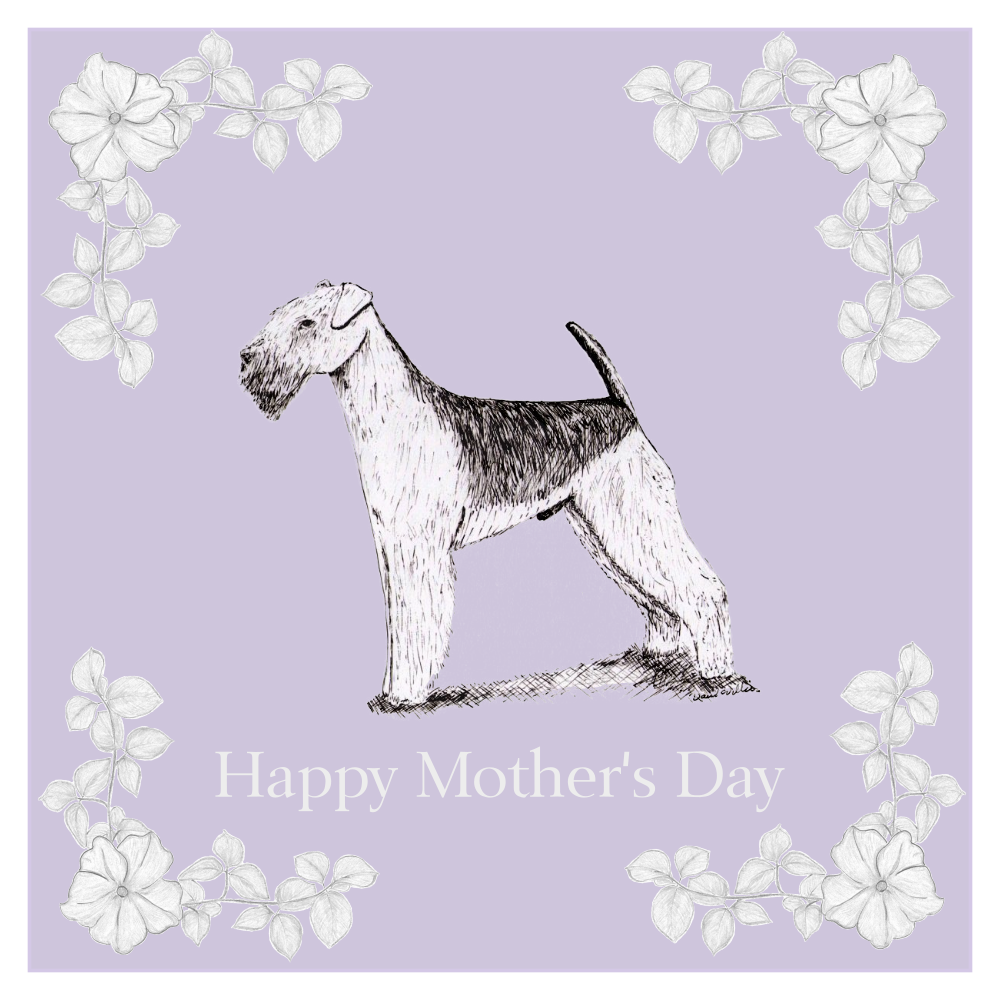 Airedale Terrier Mother's Day Card Hand Made