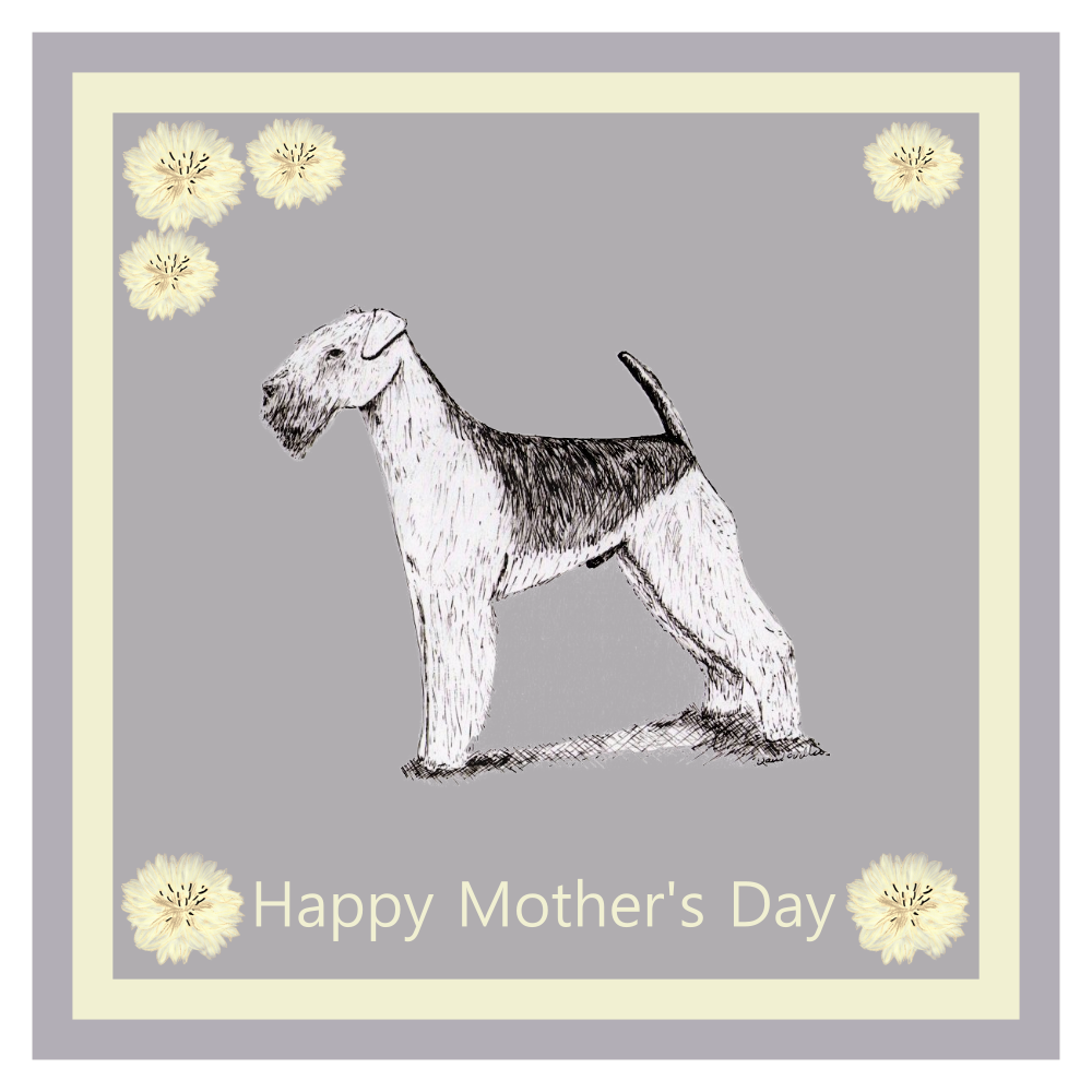 Airedale Terrier Mother's Day Card Hand Made