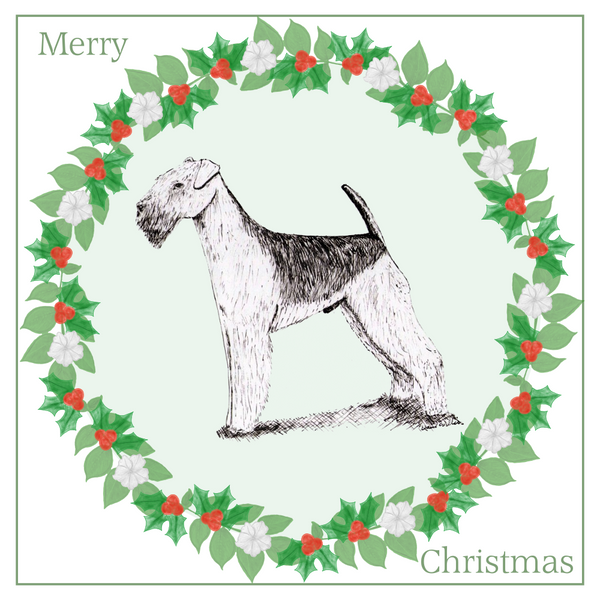 Airedale Terrier Christmas Card Choice of 3 Card Designs Single or Multi Pack