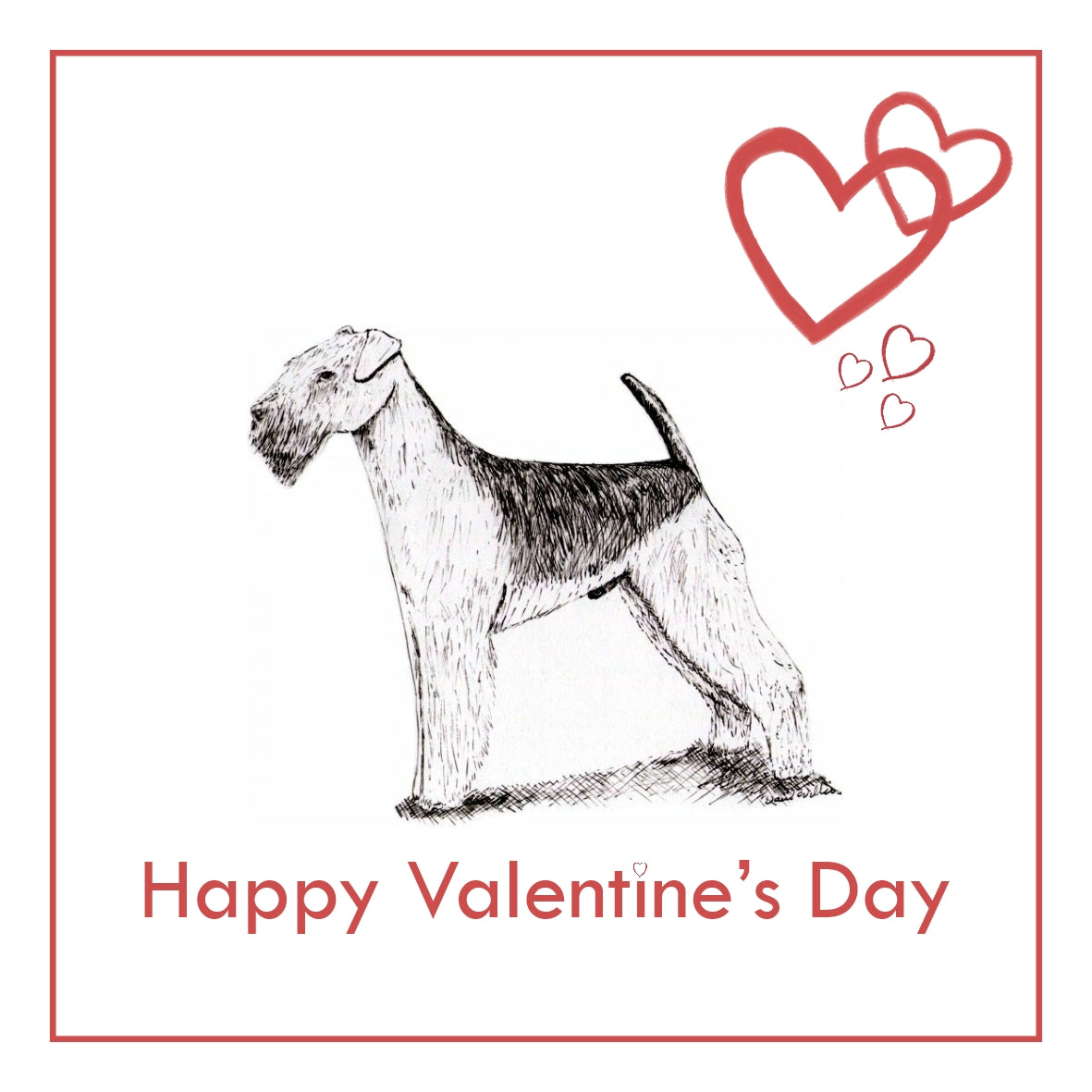 Airedale Terrier Valentine's Day Card PERSONALISATION AVAILABLE