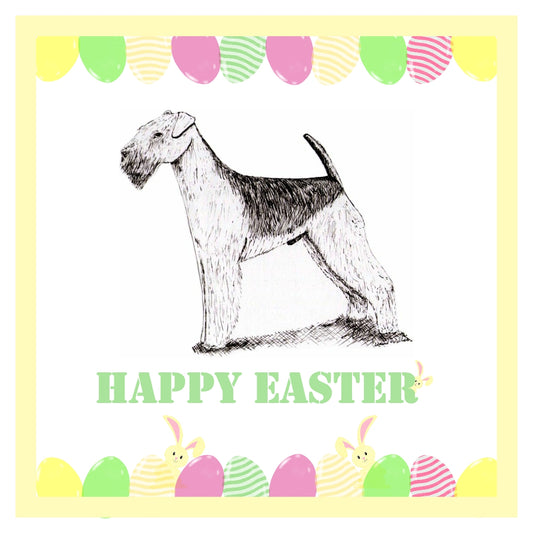 Airedale Terrier Easter Card 1 Card or Pack of 3 Cards