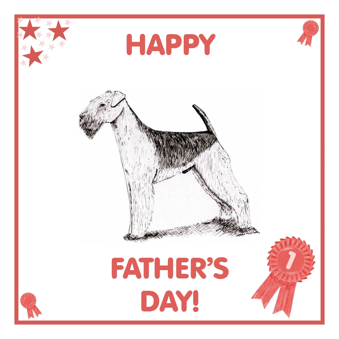 Airedale Terrier Father's Day Card PERSONALISATION AVAILABLE