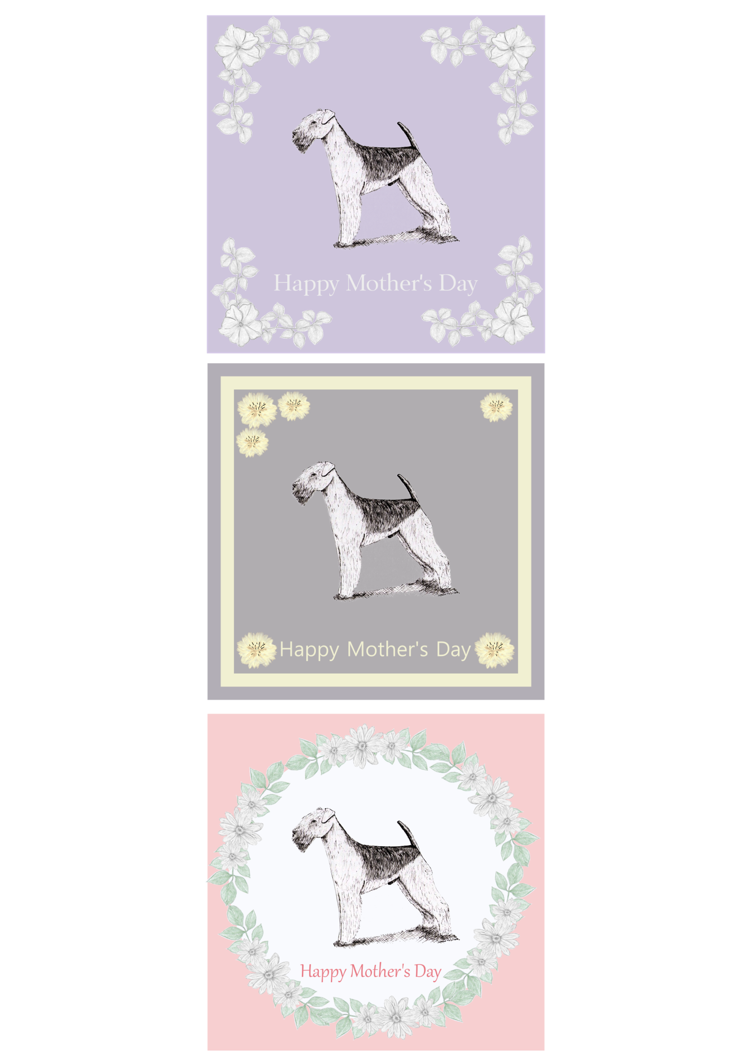 Airedale Terrier Mother's Day Card Hand Made