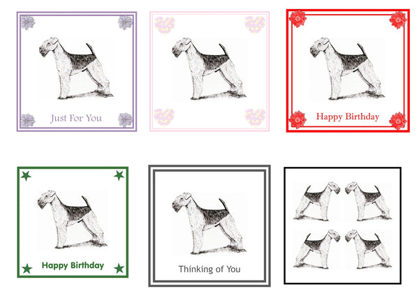 Airedale Terrier Greeting Card Choice of 6 Designs BIRTHDAY, THINKING OF YOU, BLANK